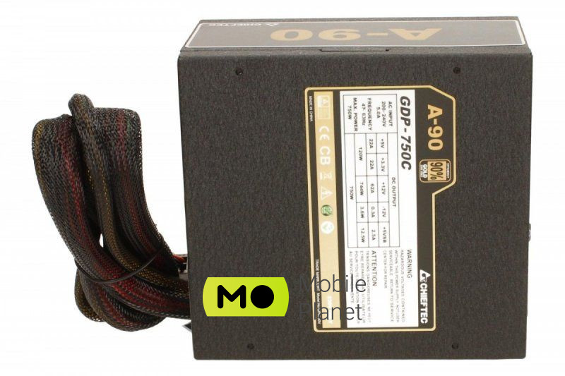 Chieftec A90 750W 80 Plus Gold (GDP-750C) EU Тип кабелю  Підлога модульна