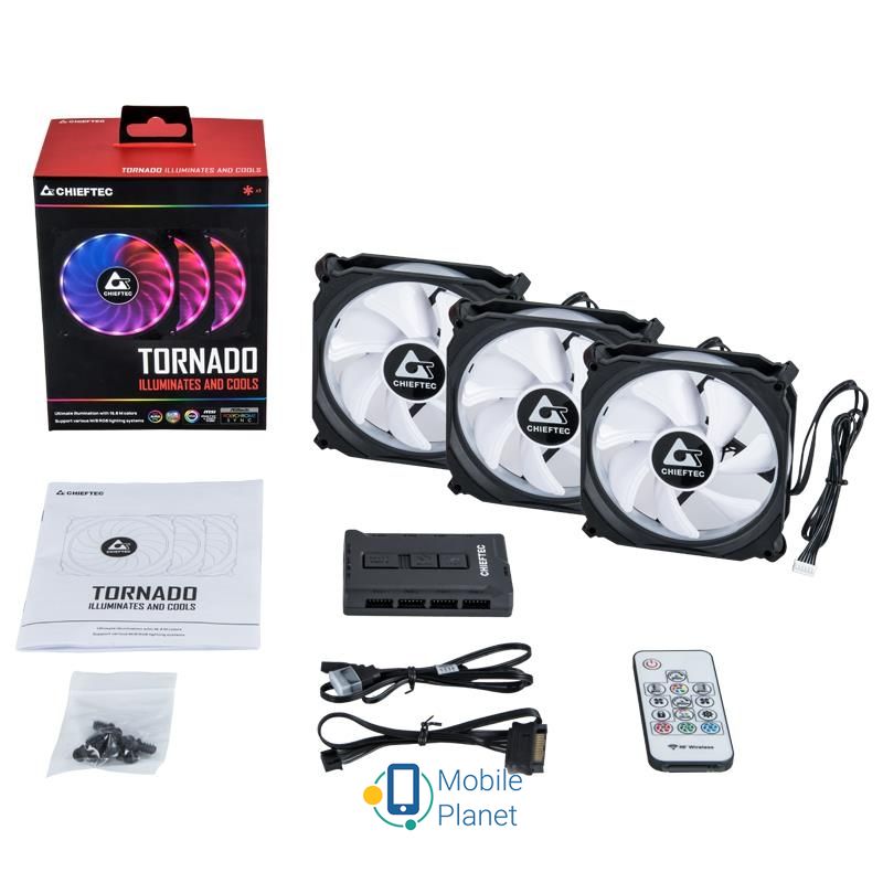 Chieftec TORNADO 3in1 RGB fan (CF-3012-RGB) (UA) Тип вентилятор