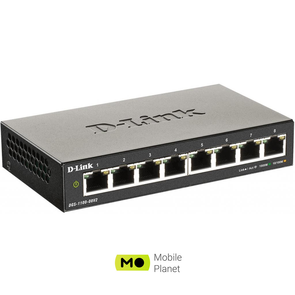 D-Link DGS-1100-08V2 (UA) Тип: керований 2-го рівня;