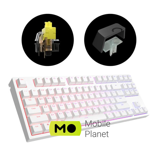 Dark Project One KD87A PBT Mechanical Gateron Yellow White (DPO-KD-87A-104100-GYL) (UA) Тип игровая