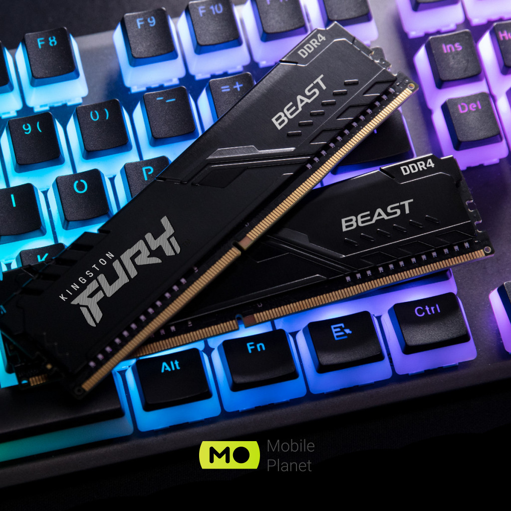 DDR4 16GB 3600 MHz Fury Beast Black HyperX (Kingston Fury) (KF436C18BB / 16) (UA) Частота пам'яті 3600 MHz