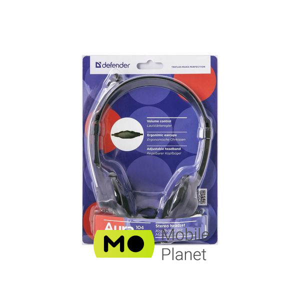 Defender Aura 104 (63104) (UA) Тип пристрою: гарнітура; Тип: VoIP