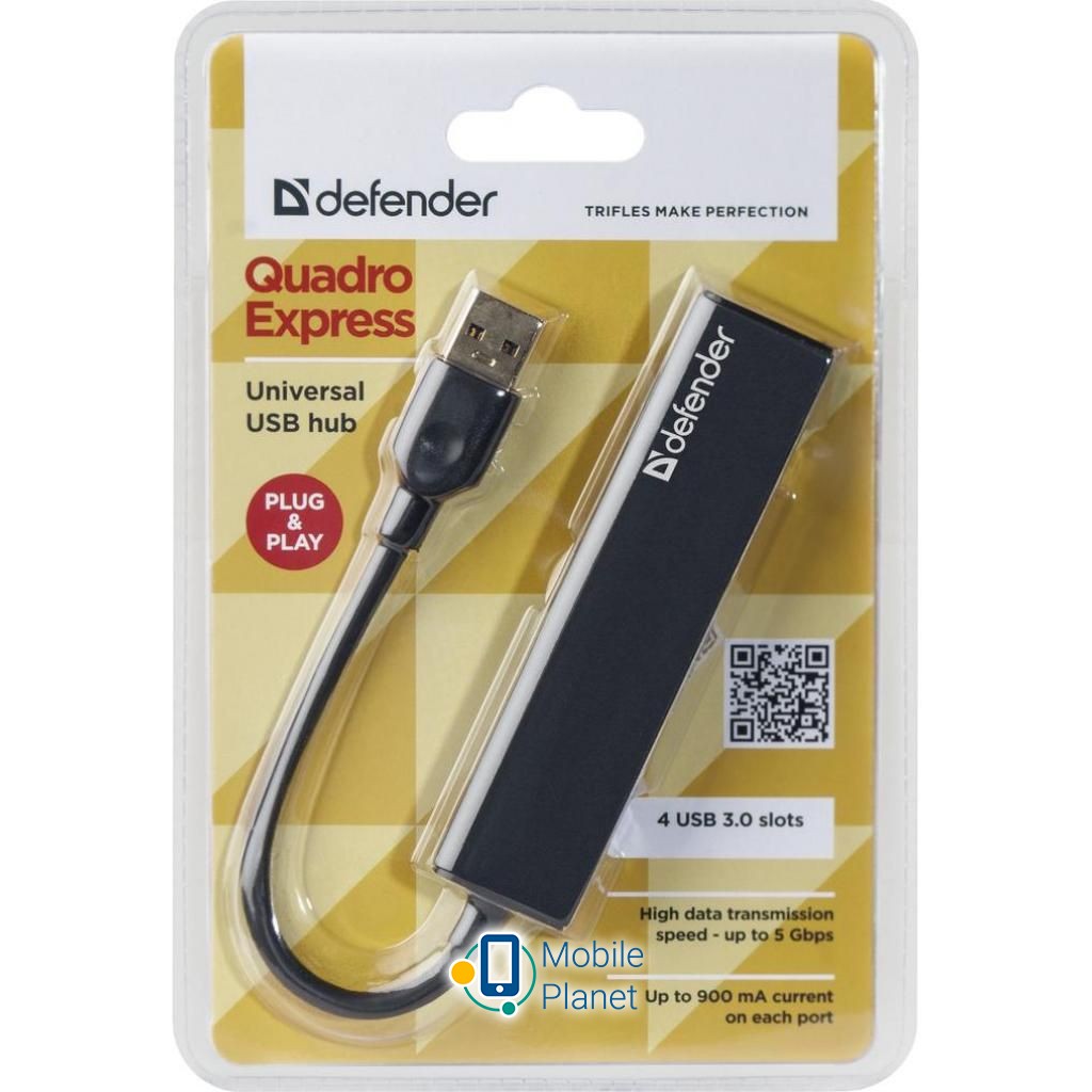 Defender Quadro Express USB3.0, 4 port (83204) (UA) Інтерфейси 4xUSB 3.0
