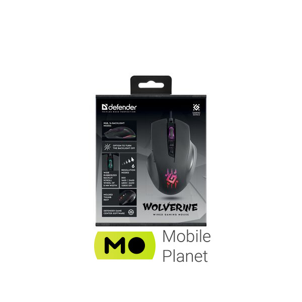Defender Wolverine GM-700L RGB USB Black (52700) (UA) Тип: Геймерські; Підключення: