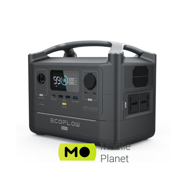 EcoFlow RIVER Max (EFRIVER600MAX-EU) Підключення пристроїв USBx3, USB Type-Cх1, авторозетка 12в, Розетка 230в х2