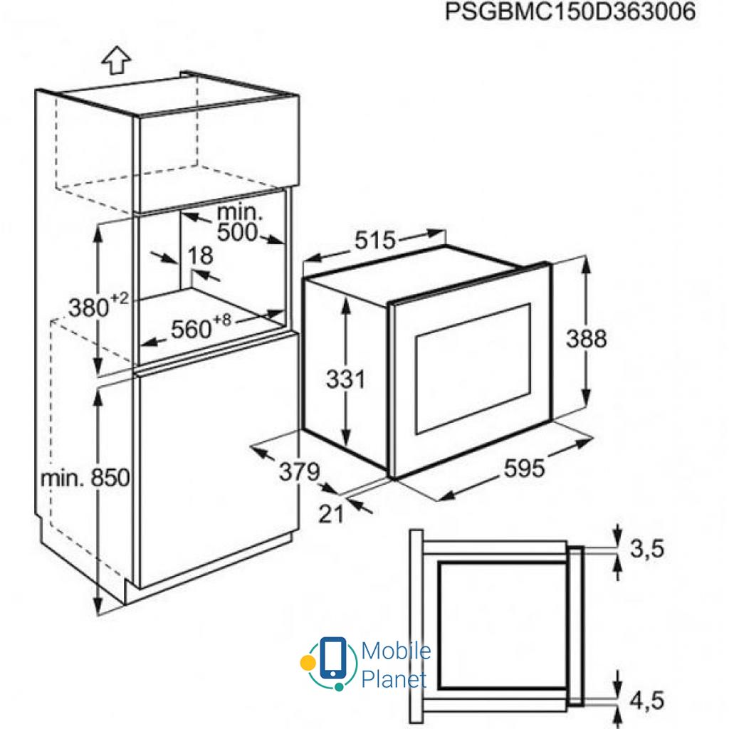 ELECTROLUX EMT25203OC Тип: мікрохвилі, гриль;