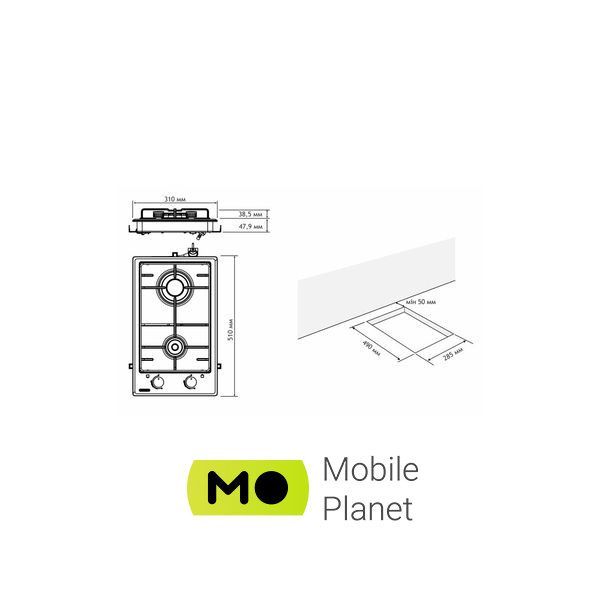 Eleyus DANA 30 IS CF (UA) Тип поверхні: газова; Матеріал