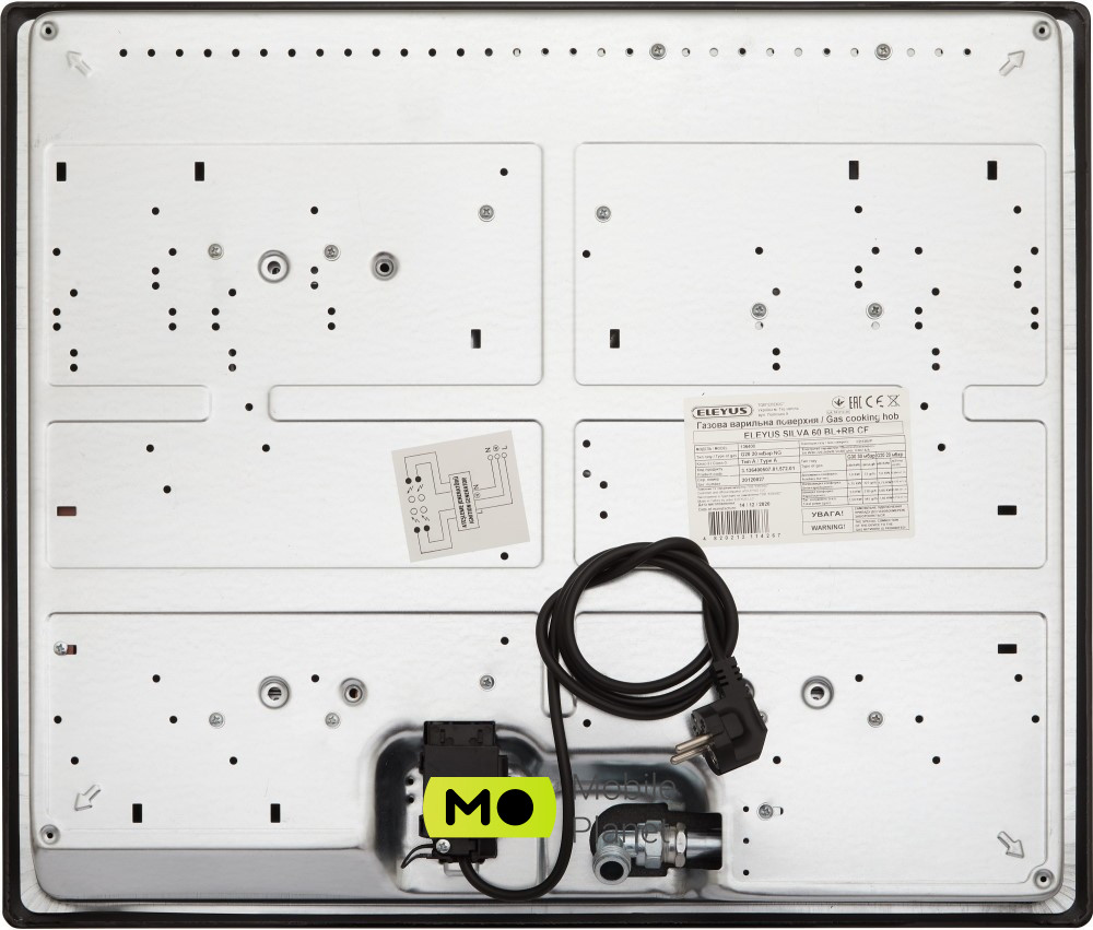 ELEYUS Silva 60 BL+RB CF черный (UA) Тип поверхности газовая