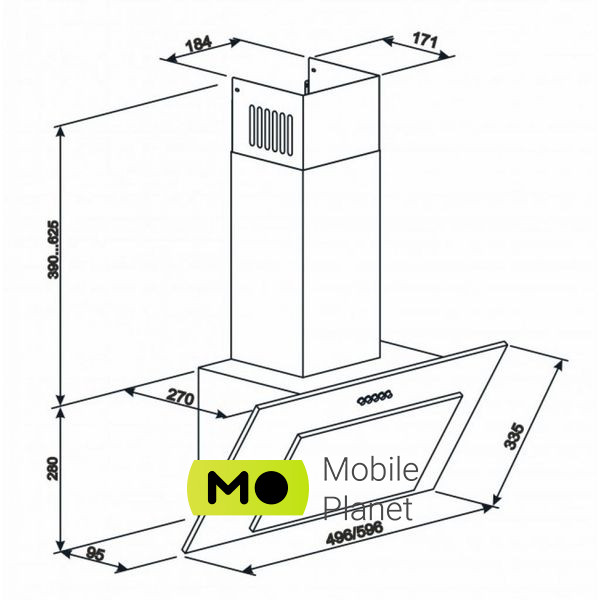 Eleyus VERTICAL 470 50 WH (UA) Тип: наклонная; Тип монтажа:
