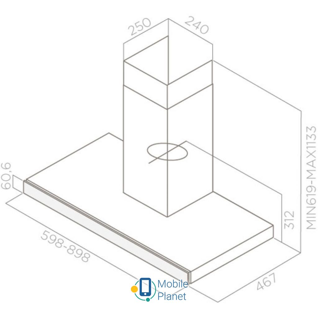 ELICA JOY BLIX/A/60 Тиск повітряного потоку: 175 Па;