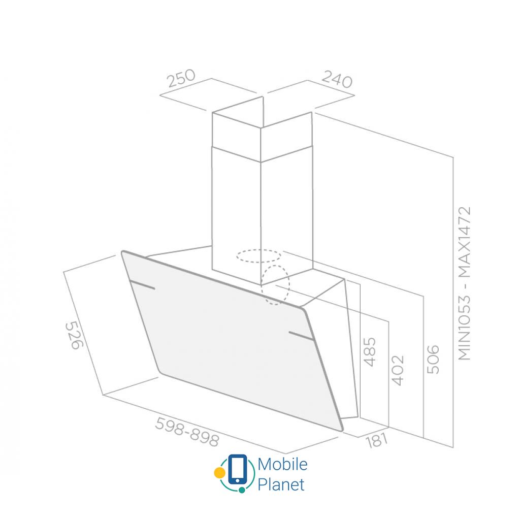 ELICA LESSENZA BL/A/90 Тип: похила; Фільтри: жирової;