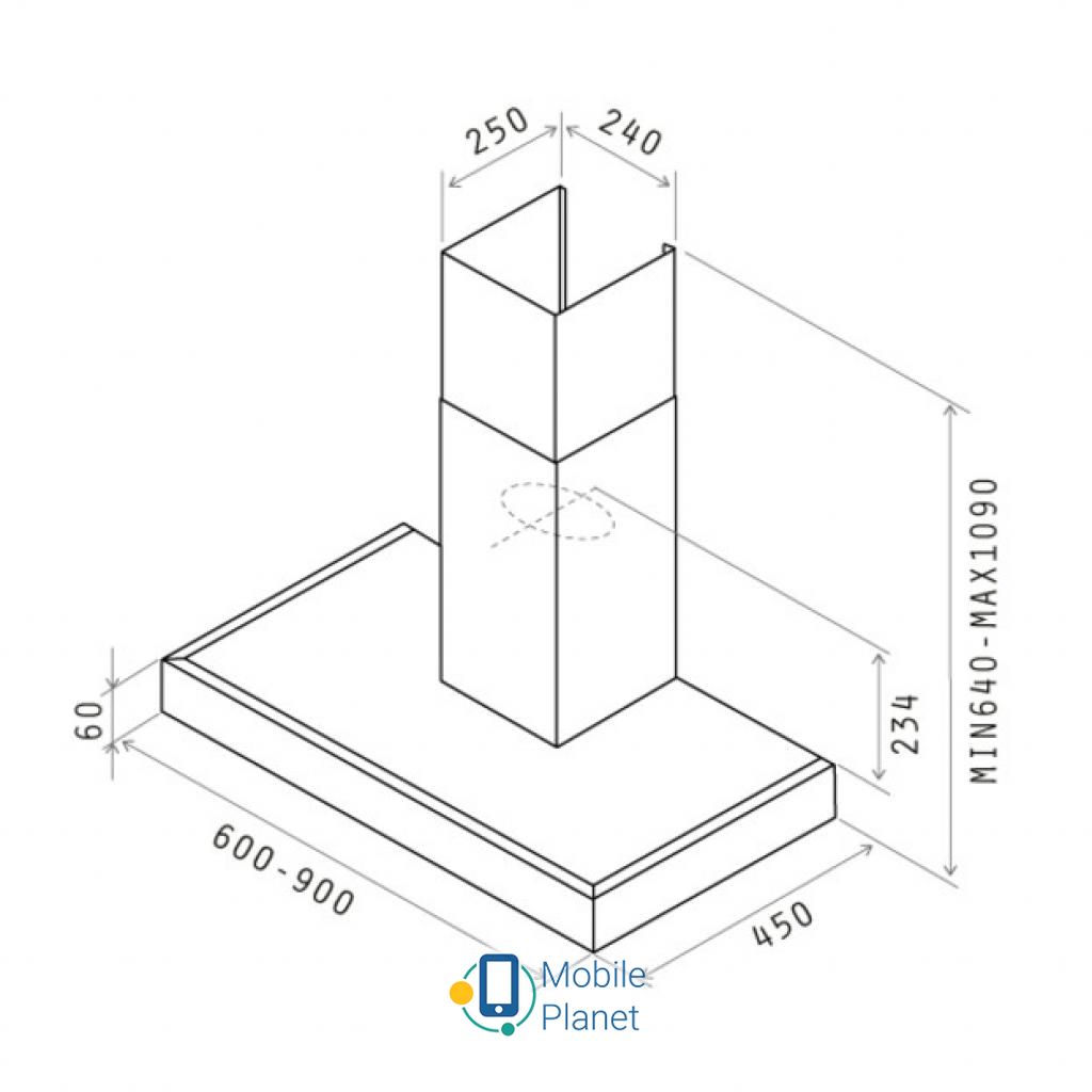 ELICA Spot NG h6 IX A/60 Фільтри: алюмінієвий; Тиск