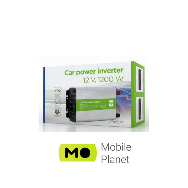 EnerGenie 12V/220V 1200 Вт (EG-PWC1200-01) (UA) Вхідна напруга: 12 В; Вихідна