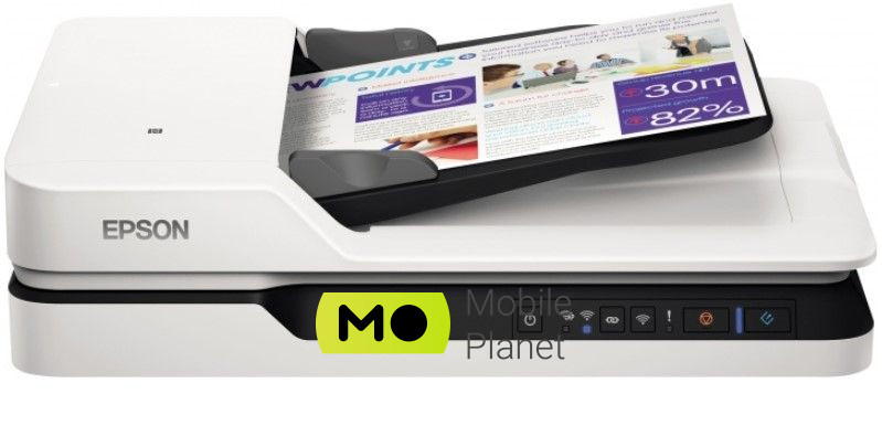 Epson WorkForce DS-1660W c WI-FI (B11B244401) (UA) Ч/б сканування 25 стор/хв , 10 зобр. / Хв (двосторонній режим)