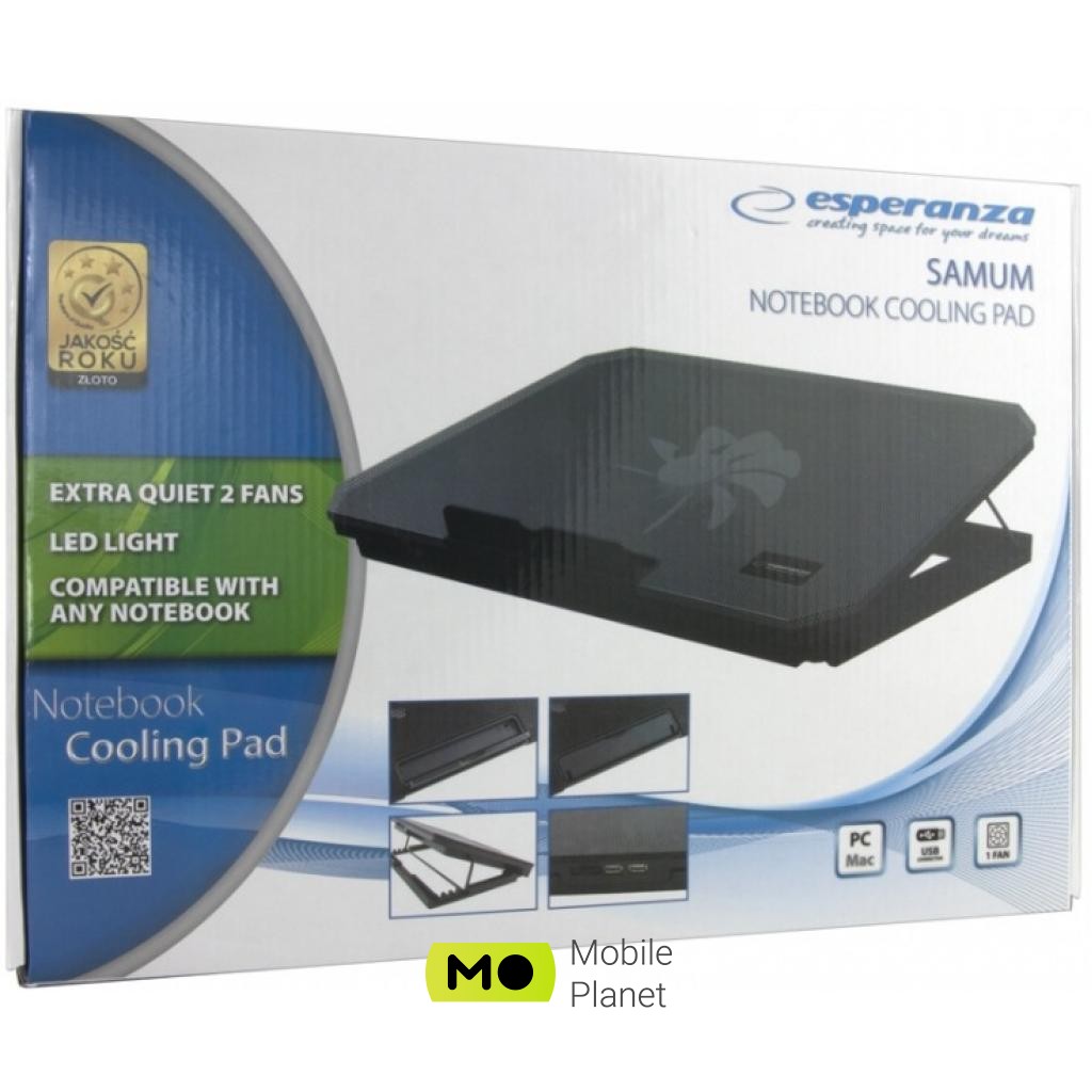 Esperanza Samum Notebook Cooling Pad all types (EA141) (UA) Тип: Для ноутбуків до 17.3 ';