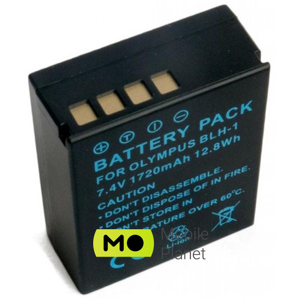 Extradigital Olympus BLH-1, 1720 mAh (BDO2702) (UA) Виробник камери: Olympus; Місткість: