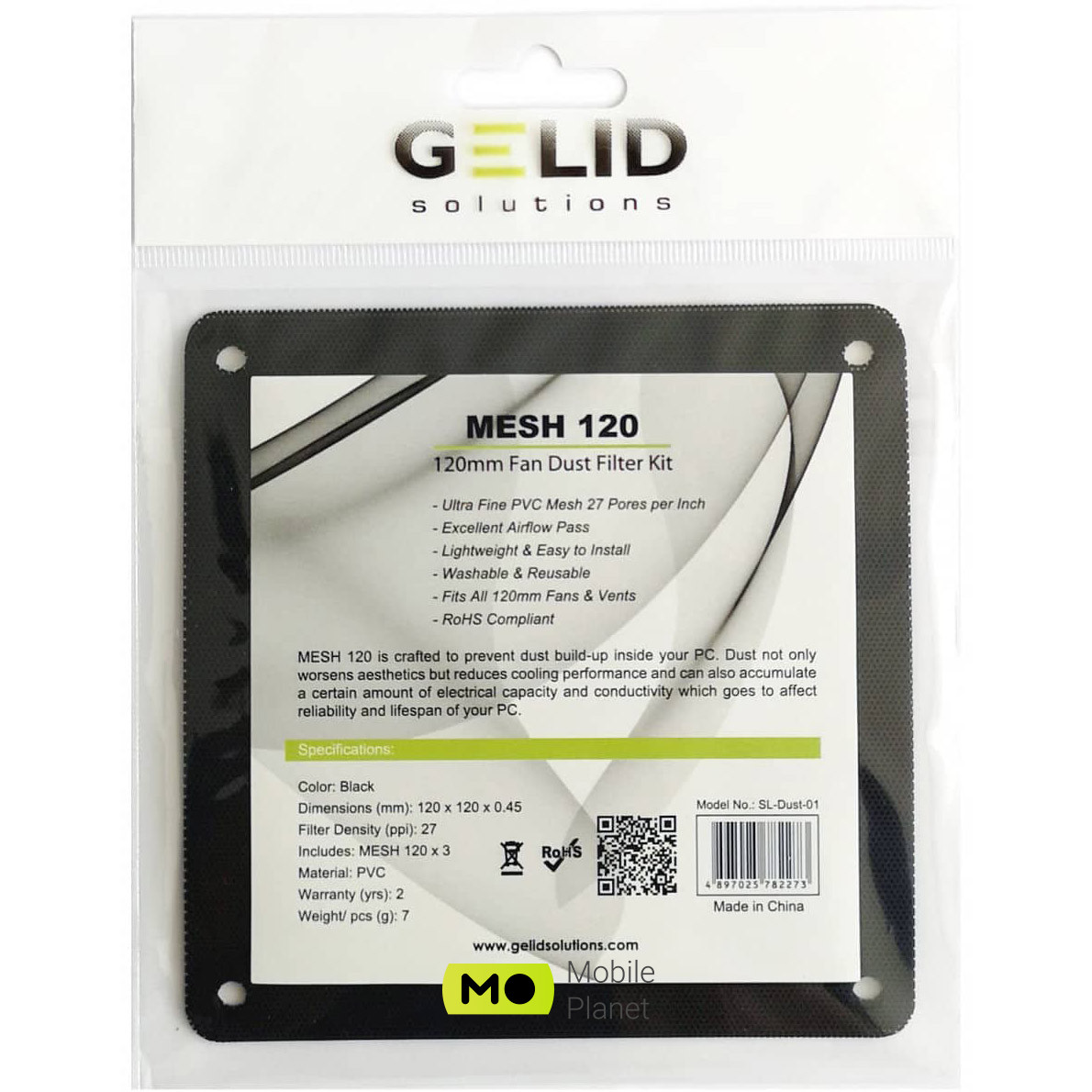 Фільтр пиловий GELID SOLUTIONS Mesh 120 Dust Filter Kit (SL-DUST-01) (UA) Модель: Mesh 120 Dust Filter Kit;