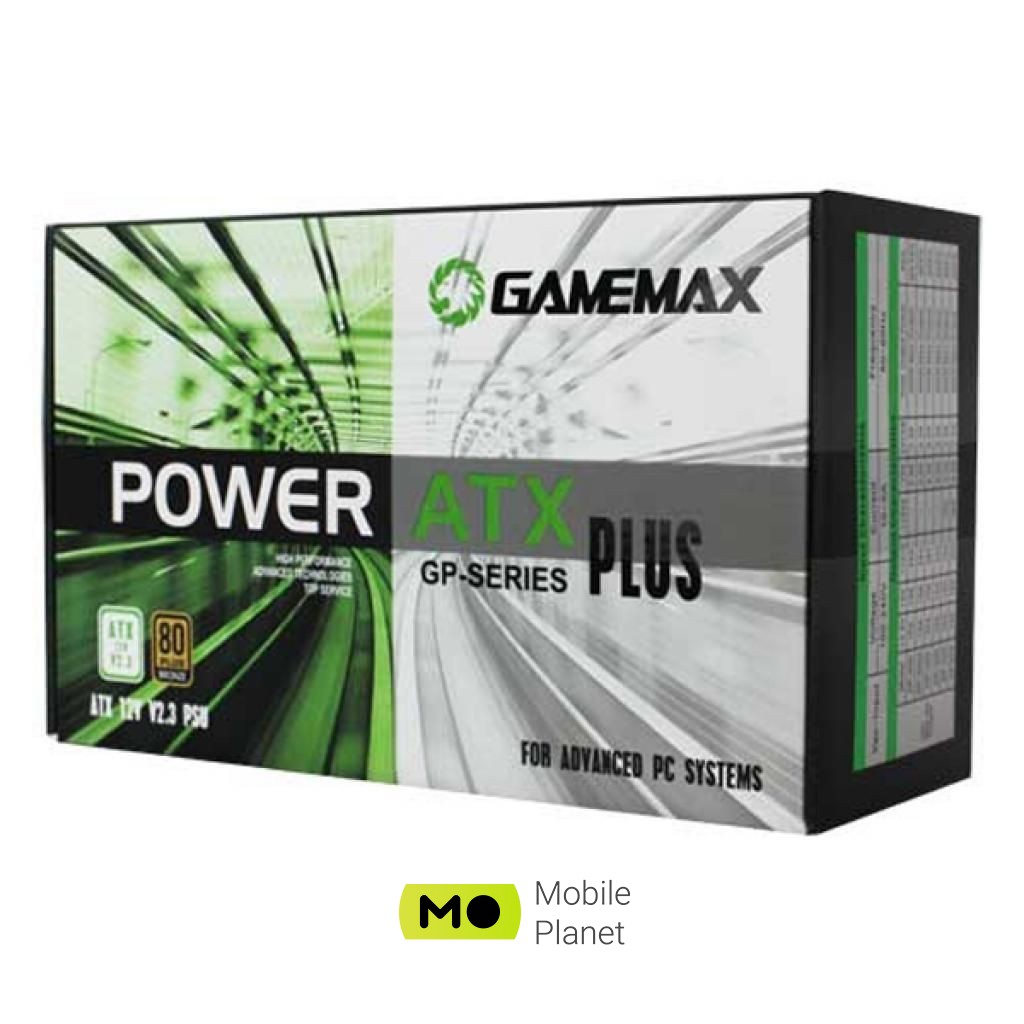 GAMEMAX 400W (GP-400A) (UA) Потужність: 400Вт; Підключення