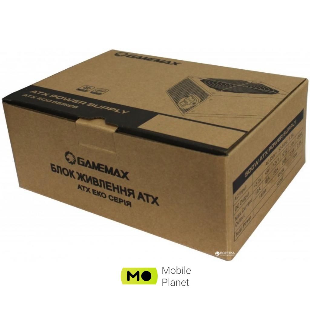 GAMEMAX 450W (GM-450B) Потужність: 450 Вт; Підключення