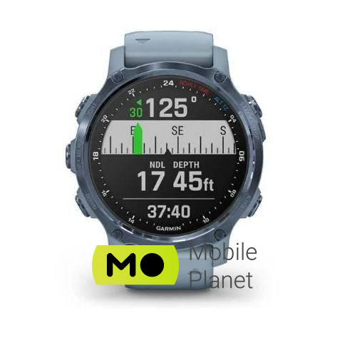 Garmin Descent Mk2S Mineral Blue with Sea Foam Silicone Band (010-02403-07) Пульсометр есть