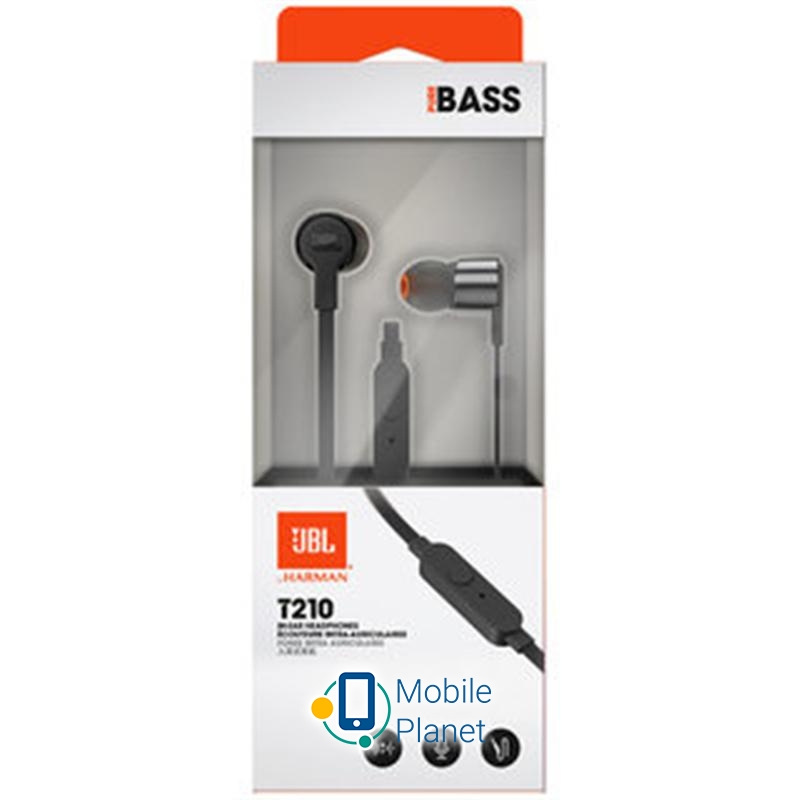 Гарнітура JBL T210 Black (JBLT210BLK) Частотний діапазон: 20 - 20 000 Гц;