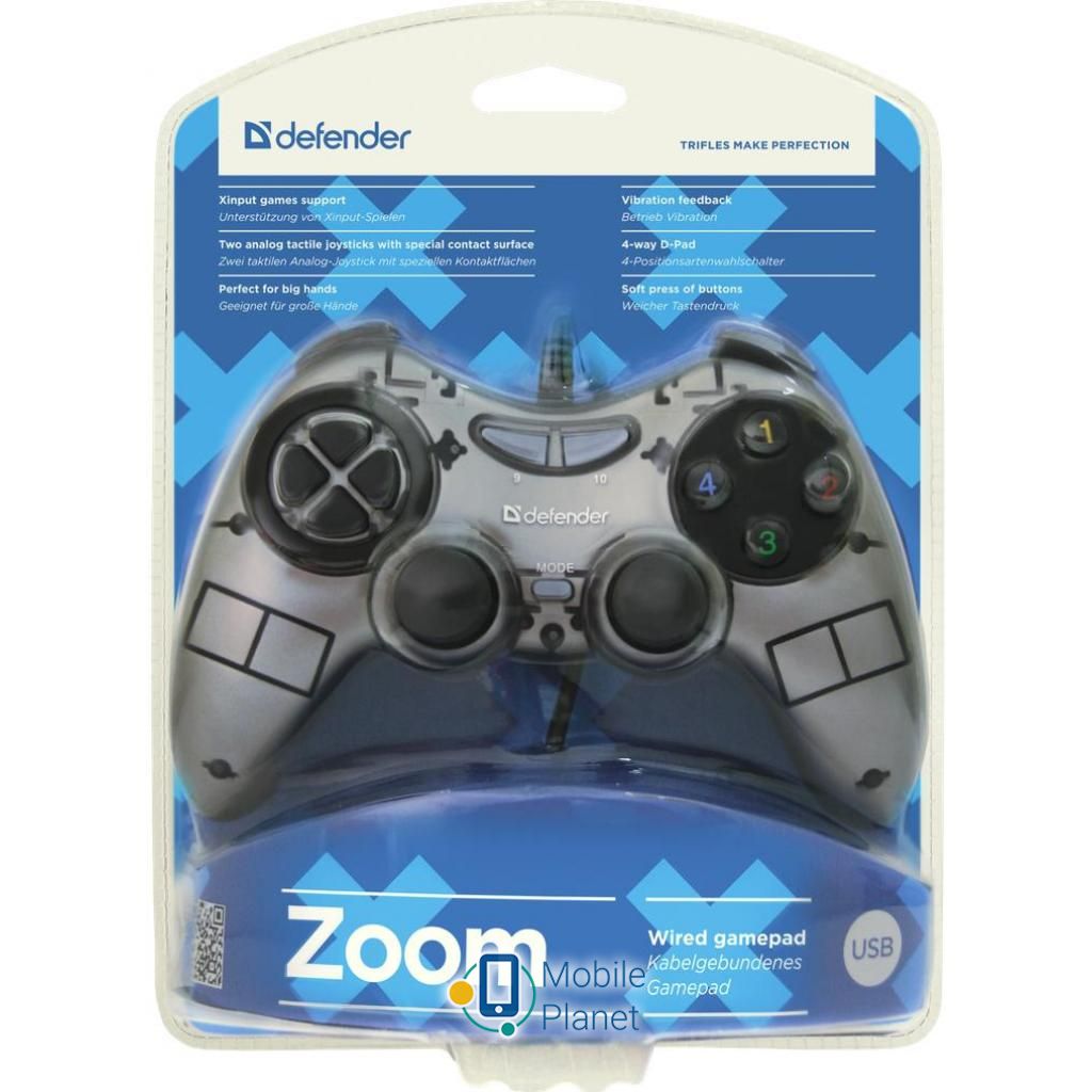 Геймпад Defender Zoom USB Xinput (64244) (UA) Кількість кнопок: 10; Вібрація: