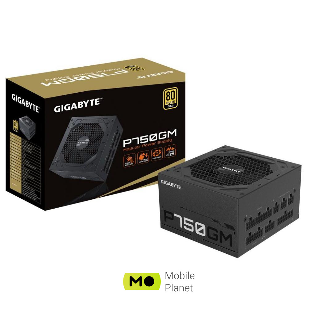 GIGABYTE 750W (GP-P750GM) Тип БП: для комп'ютерів; Стандарт