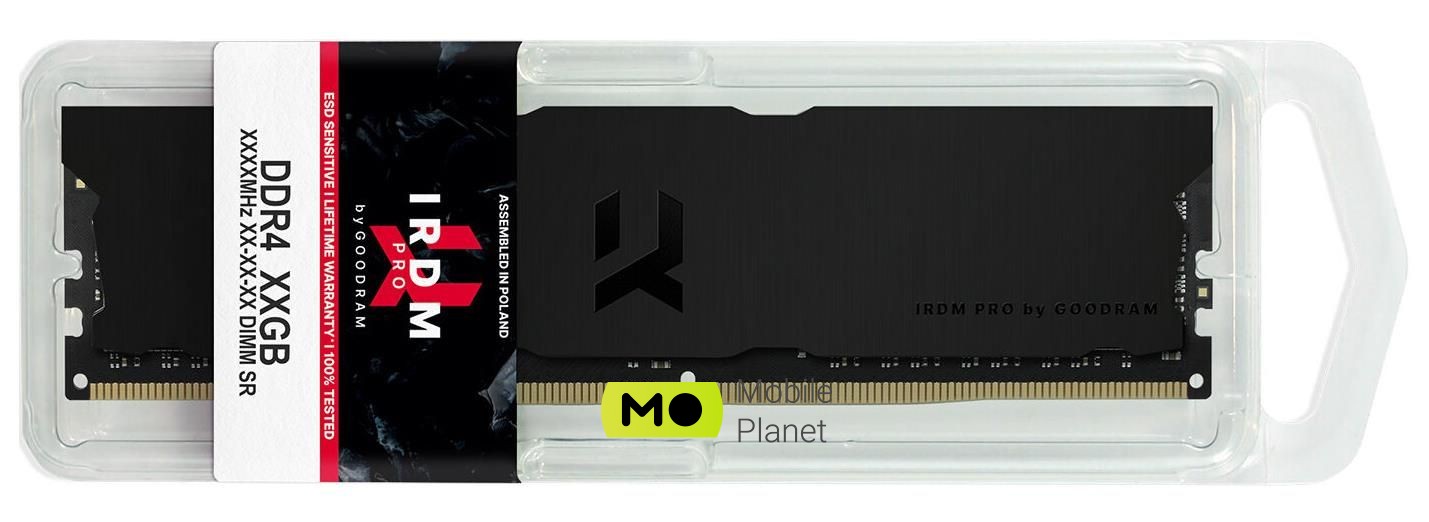 GOODRAM 16GB (1x16GB) 3600MHz CL18 IRDM PRO Deep Black (IRP-K3600D4V64L18 / 16G) EU Серія: IRDM PRO; Тип пам'яті: DDR4;