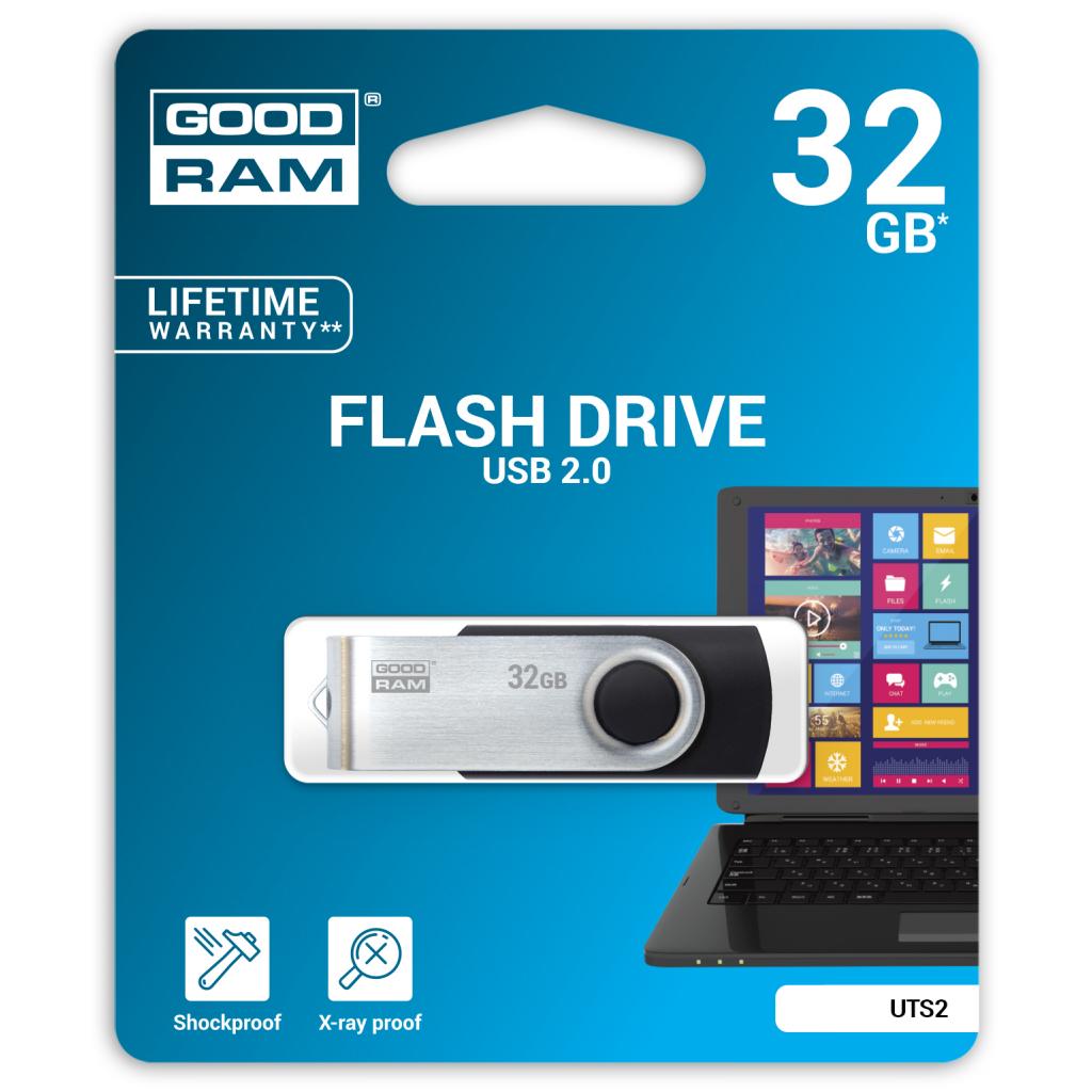 GOODRAM 32GB UTS2 (Twister) Black USB 2.0 (UTS2-0320K0R11) Тип: Класичні; Обсяг пам'яті: 32 Gb;