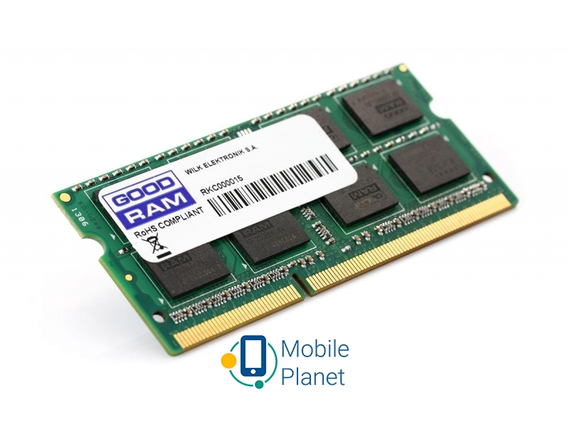GOODRAM 8GB 1333MHz CL9 (GR1333S364L9/8G) EU Тип памяти: DDR3 SODIMM; Объём: 8 Гб (1x8