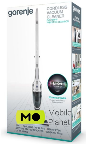 Gorenje SVC 180 FW (VC2931) Тип: Акумуляторний; Тип