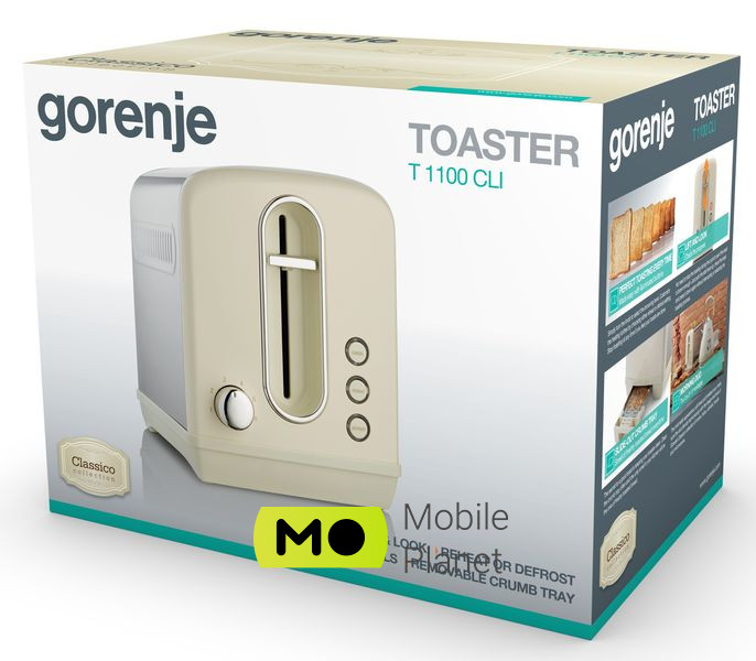 Gorenje T1100CLI (UA) Тип: Тостер; Потужність: 1100 Вт;