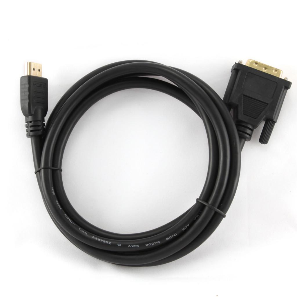HDMI to DVI 18+1pin M, 1.8m Cablexpert (CC-HDMI-DVI-6) Тип: кабель; Тип Вхід: HDMI (Type A);