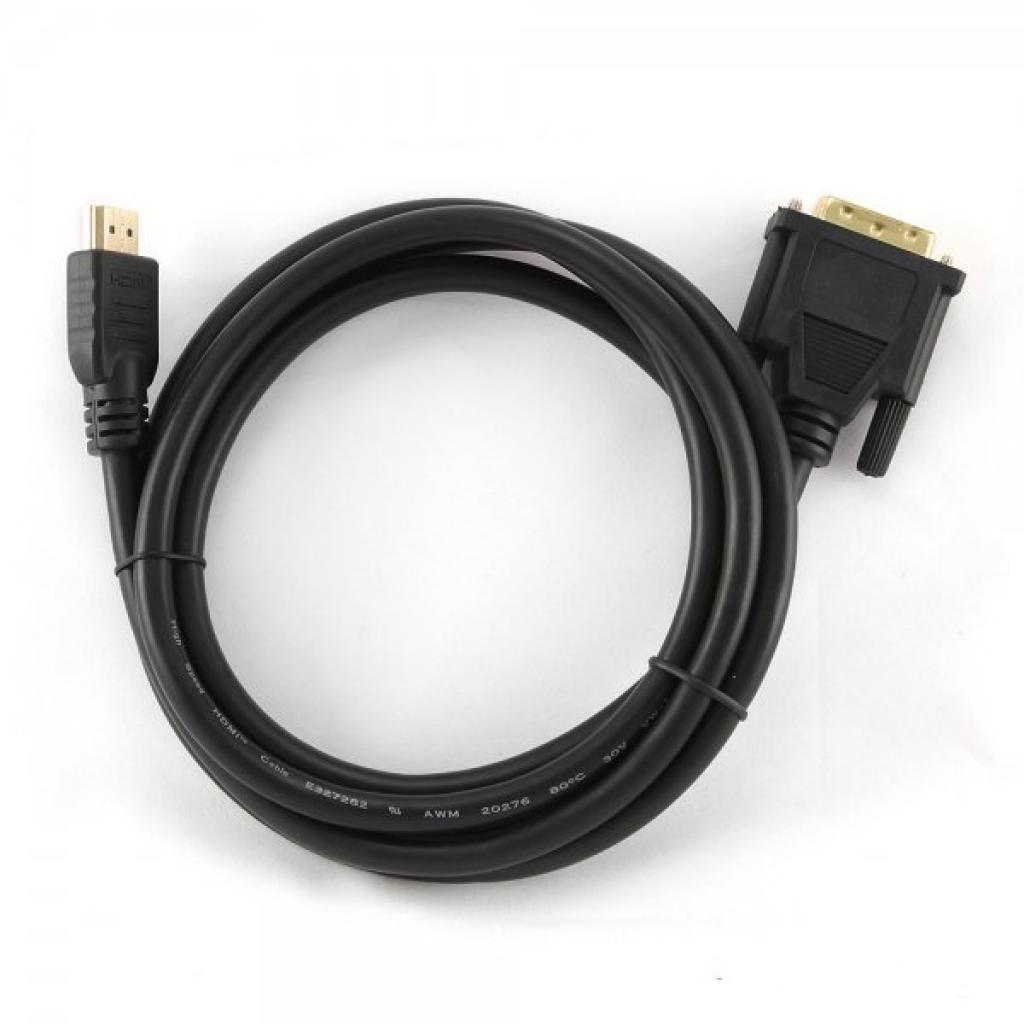 HDMI to DVI 24+1pin M, 0.5m Cablexpert (CC-HDMI-DVI-0.5M) Тип: кабель; Тип Вхід: HDMI (Type A);