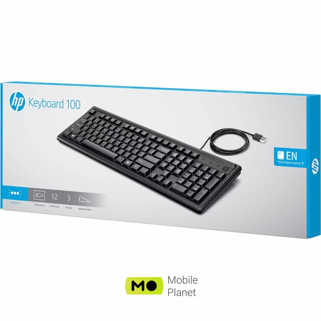 HP 100 USB Black (2UN30AA) (UA) Тип: дротова; Призначення: для