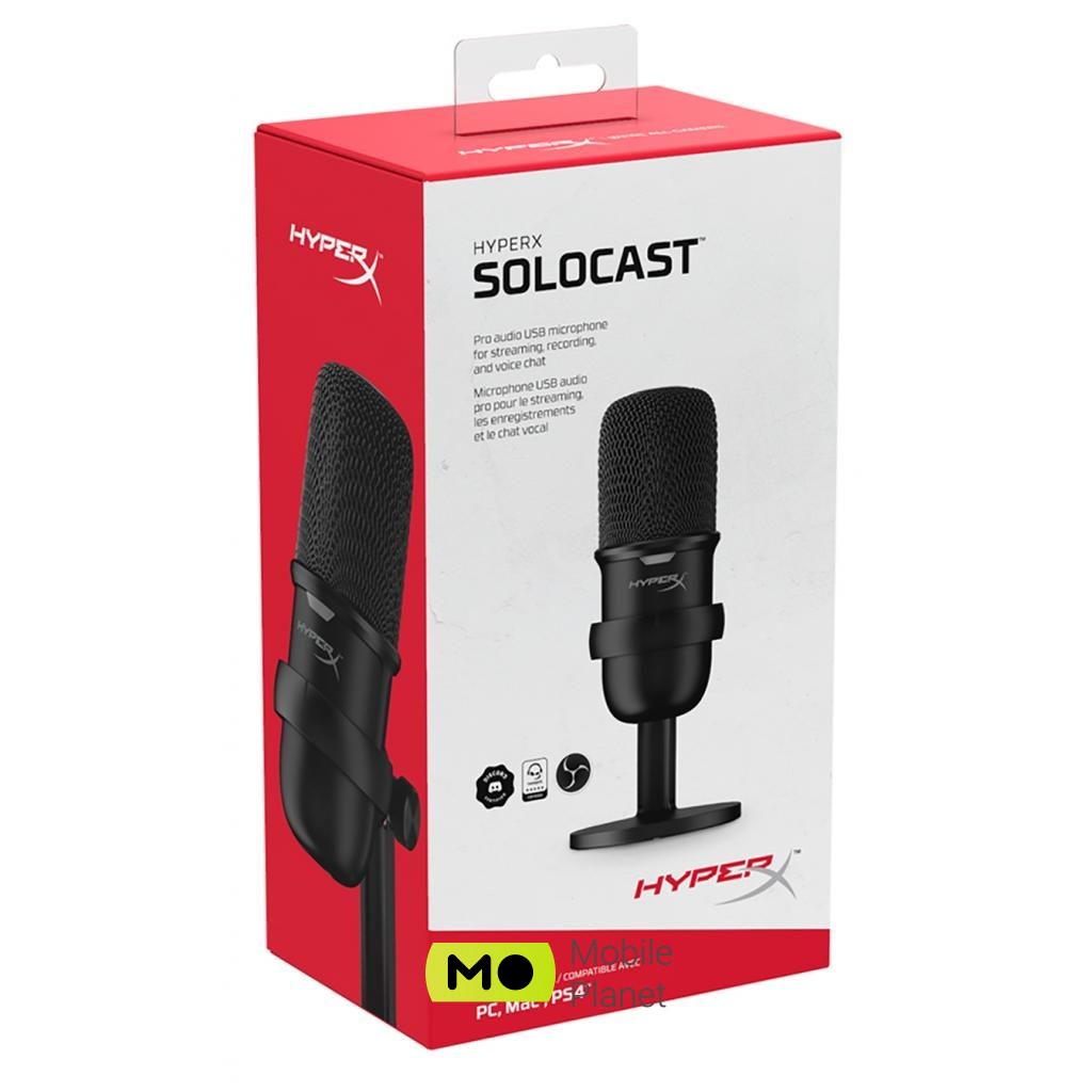HyperX SoloCast (HMIS1X-XX-BK / G) Тип роз'єму: USB; Довжина кабелю: 2