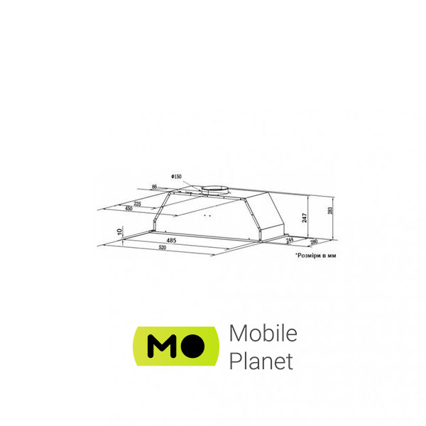 Interline WIND BL A / 60 / GL / ST Тип монтажу: вбудовується (в