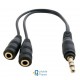Кабель мультимедийный mini Jack 3.5mm M to 2xmini Jack 3.5mm F 0.2m EXTRADIGITAL (KBA1680) (UA)