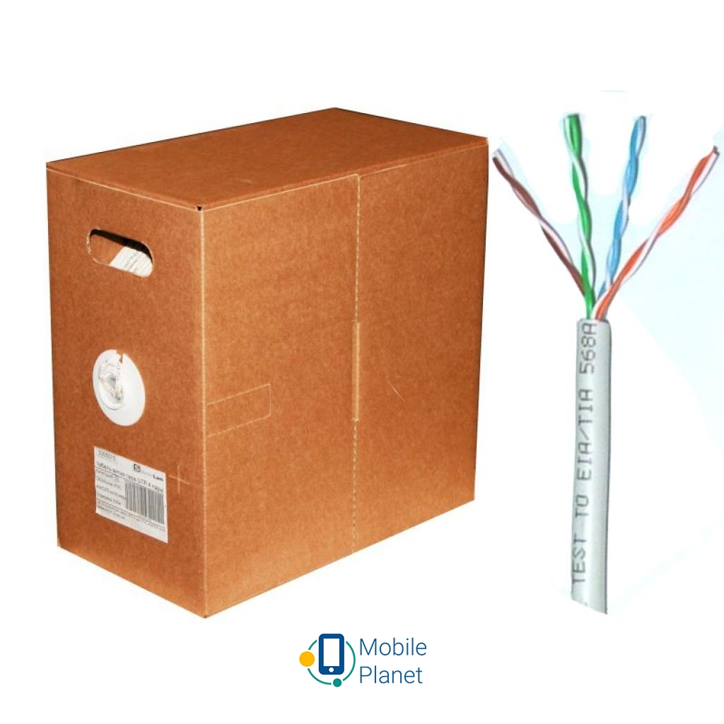 Кабель мережевий UTP 305м cat.5e Premium Atcom (3800) (UA) Тип кабелю: UTP; Довжина: 305 м;