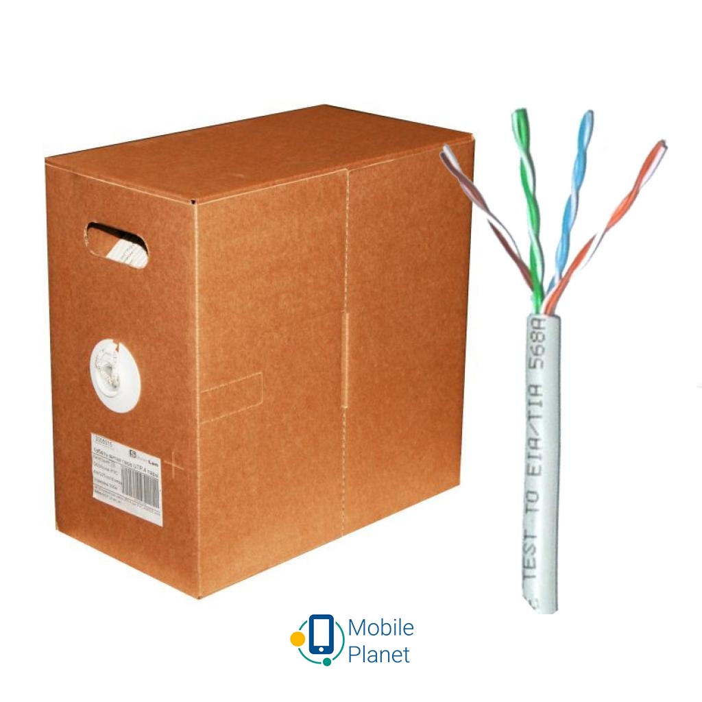 Кабель сетевой UTP 305м cat.5e Standart CCA Atcom (3799) (UA) Тип кабеля: UTP; Длина: 305 м;