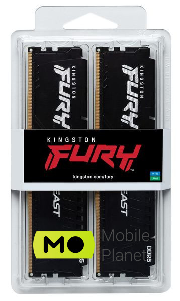Kingston FURY 64GB (2x32GB) 5200MHz CL40 Beast Black (KF552C40BBK2-64) EU Серія: Beast; Тип пам'яті: DDR5;