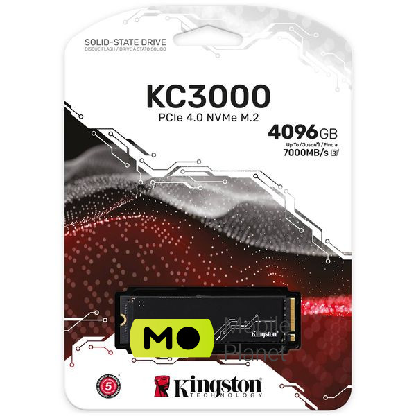 KINGSTON KC3000 4TB M.2 NVMe (SKC3000D/4096G) (UA) Форм-фактор: M.2 2280; Місткість: 4