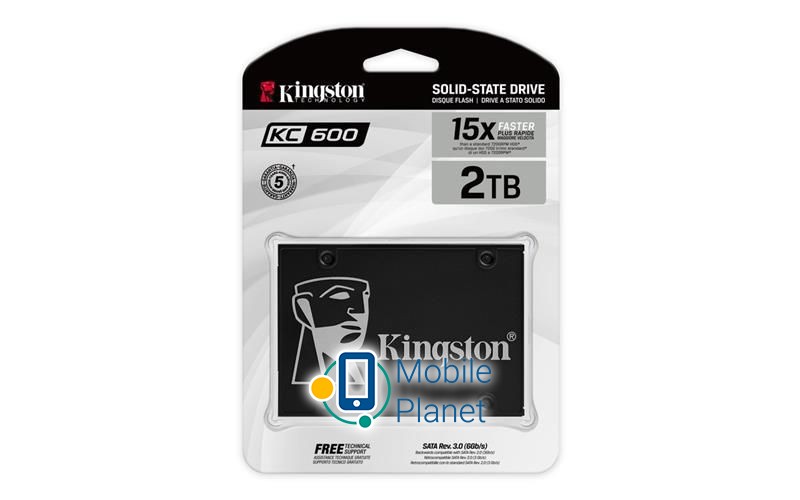 Kingston KC600 (SKC600/2048G) (SKC600/2048G) (UA) Тип: внутрішній; Ємність: 2048 ГБ;