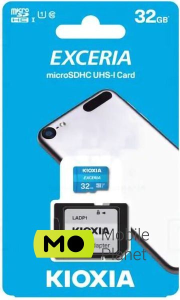 Kioxia Exceria microSDHC 32GB Class 10 UHS I (LMEX1L032GG2) + SD адаптер (UA) Тип: microSD; Объем памяти: 32 ГБ;