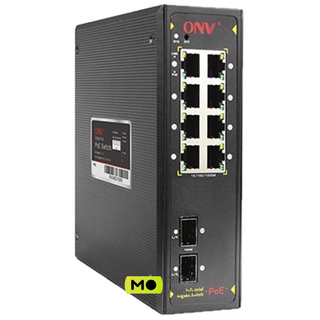 Комутатор мережевий ONV IPS7108PF (UA) Тип: керований; Форм-фактор:
