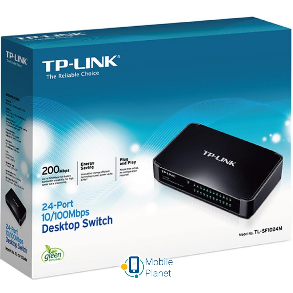 Комутатор мережевий TP-Link TL-SF1024M Тип: некерований; Форм-фактор: