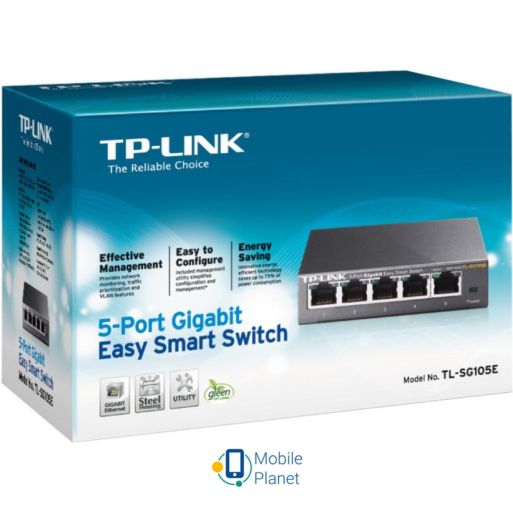 Комутатор мережевий TP-Link TL-SG105E Тип: smart; Форм-фактор: настільний;