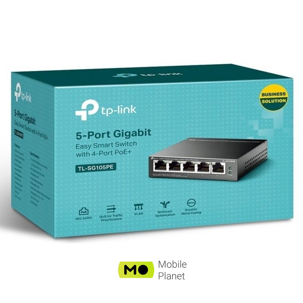 Комутатор мережевий TP-Link TL-SG105PE (UA) Комутаційназдатність: 10 Гбіт / с;
