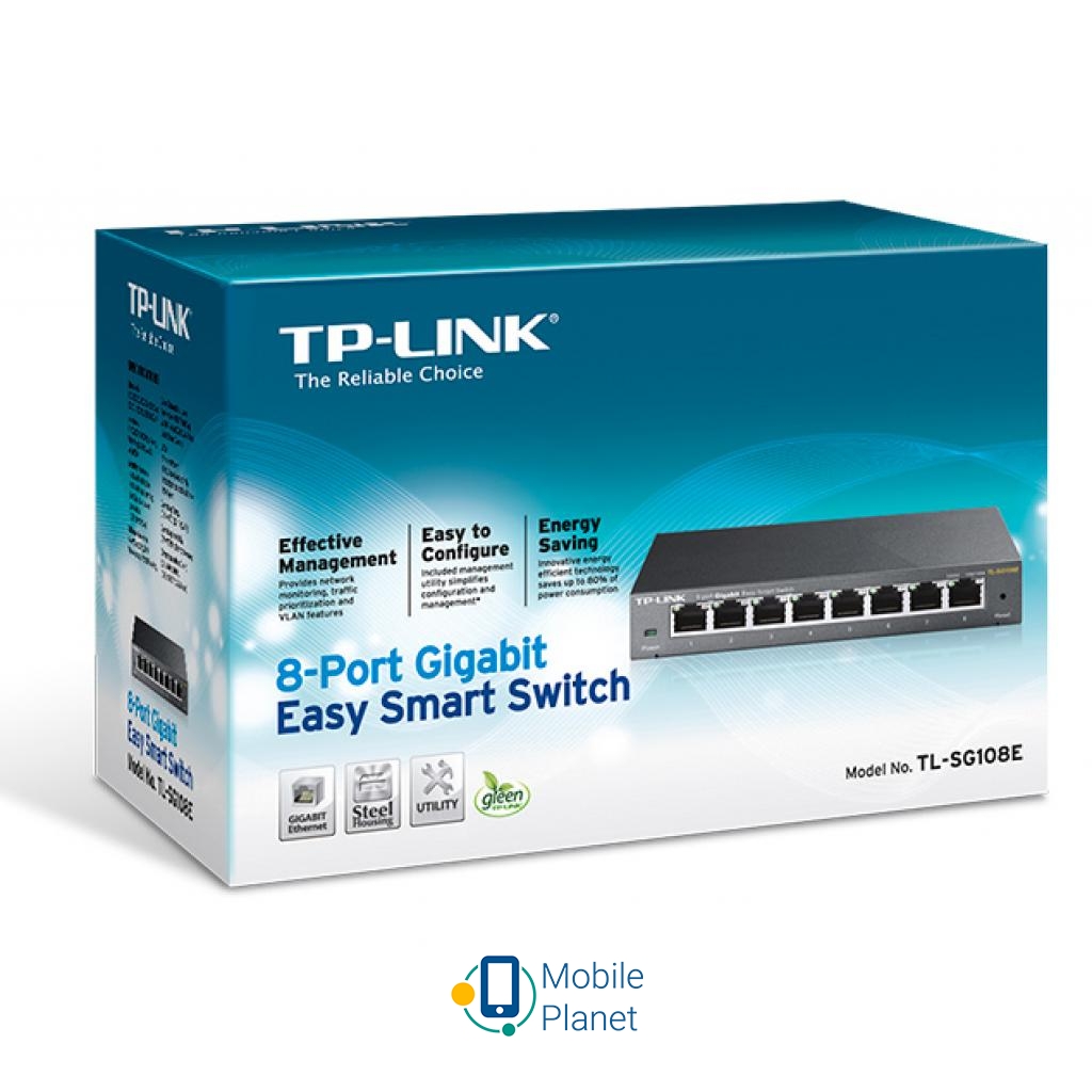 Комутатор мережевий TP-Link TL-SG108E Тип: smart; Форм-фактор: настільний;