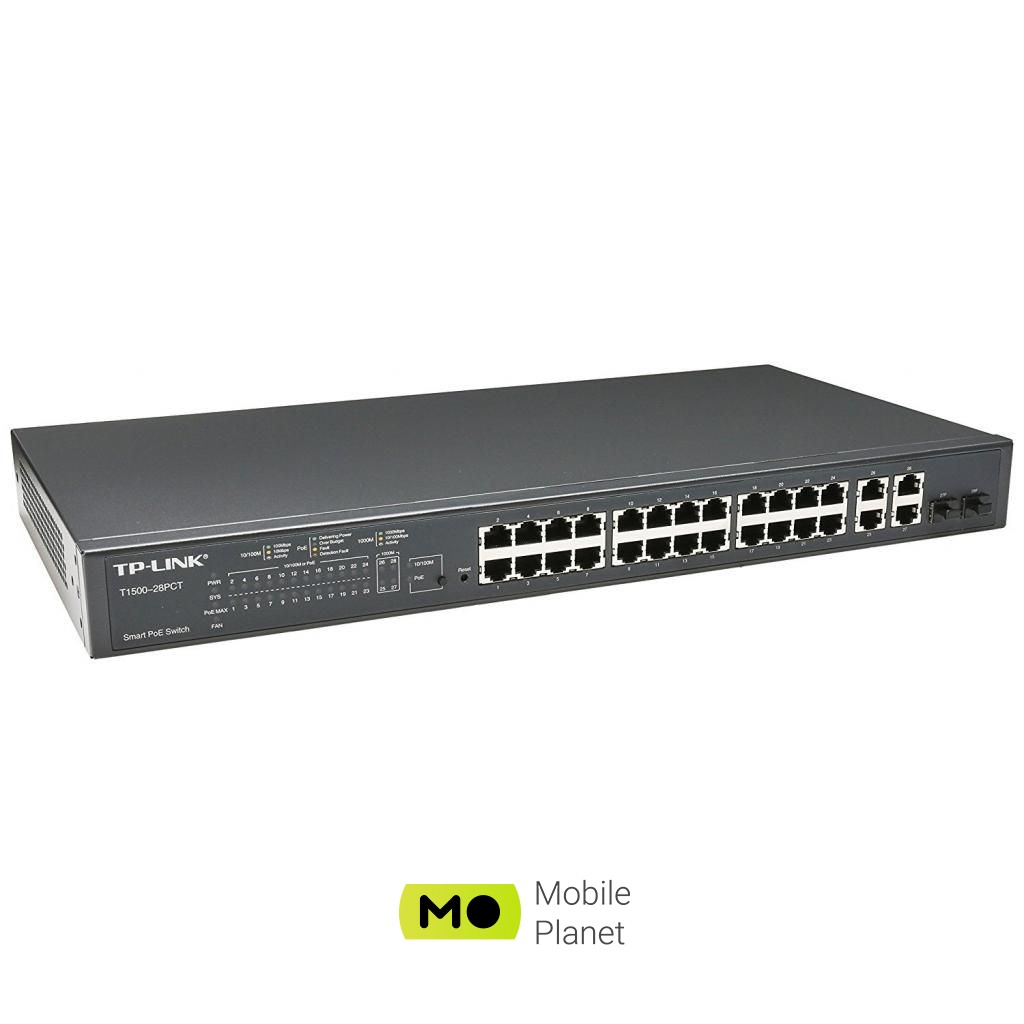 Комутатор мережевий TP-Link TL-SL2428P (UA) Тип: smart; Форм-фактор: в стійку;